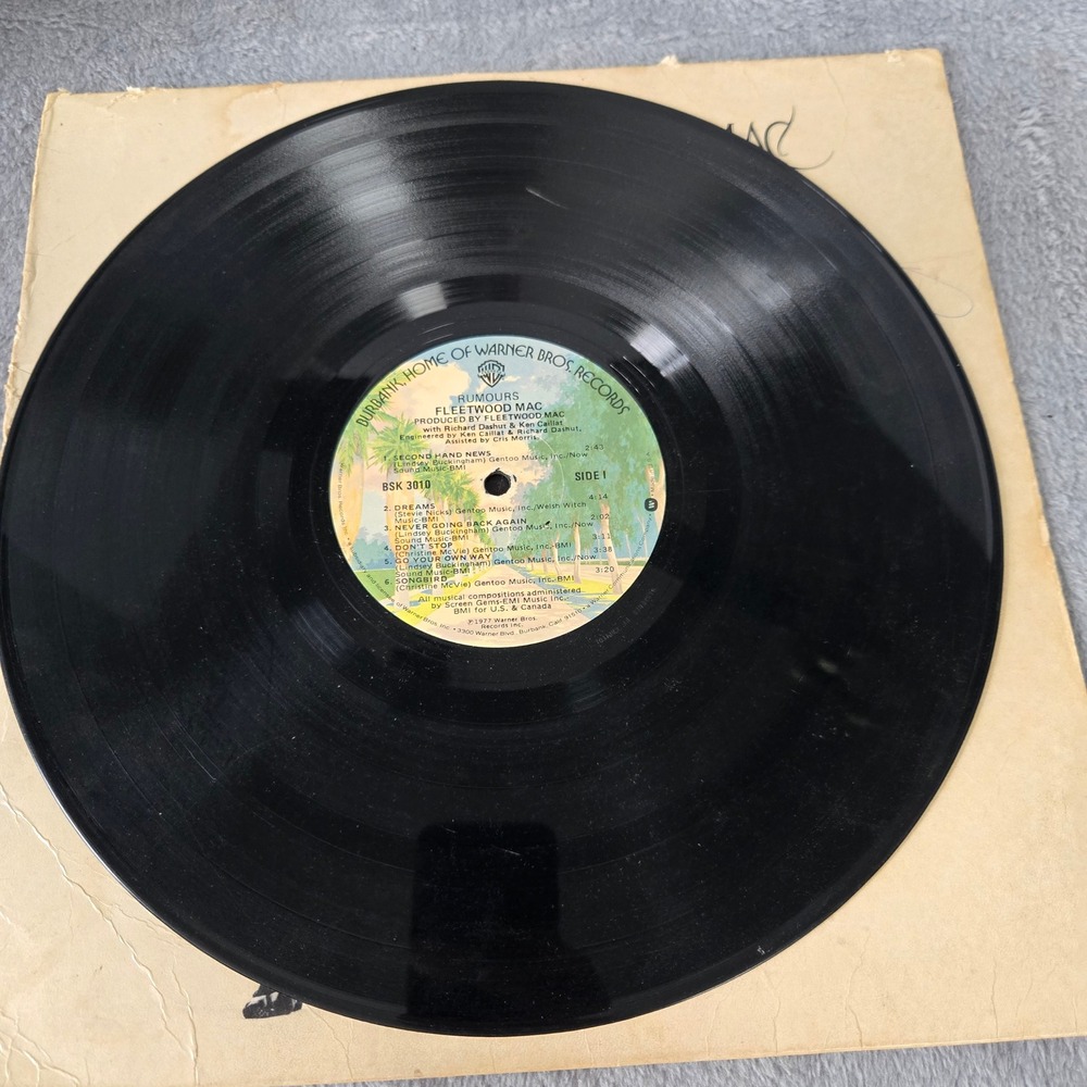 Fleetwood Mac Rumours Vinyl LP 1977 Warner Bros BSK 3010 Classic Rock Record - Picture 6 of 7